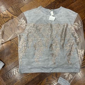 Sheer Sleeve Sweatshirt
